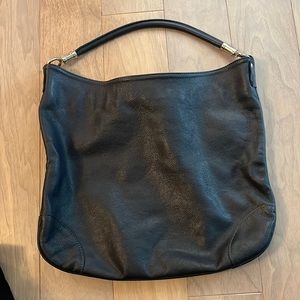 Lamb skin leather hobo bag. 16”x14” approx. Vera pelle, Italy.